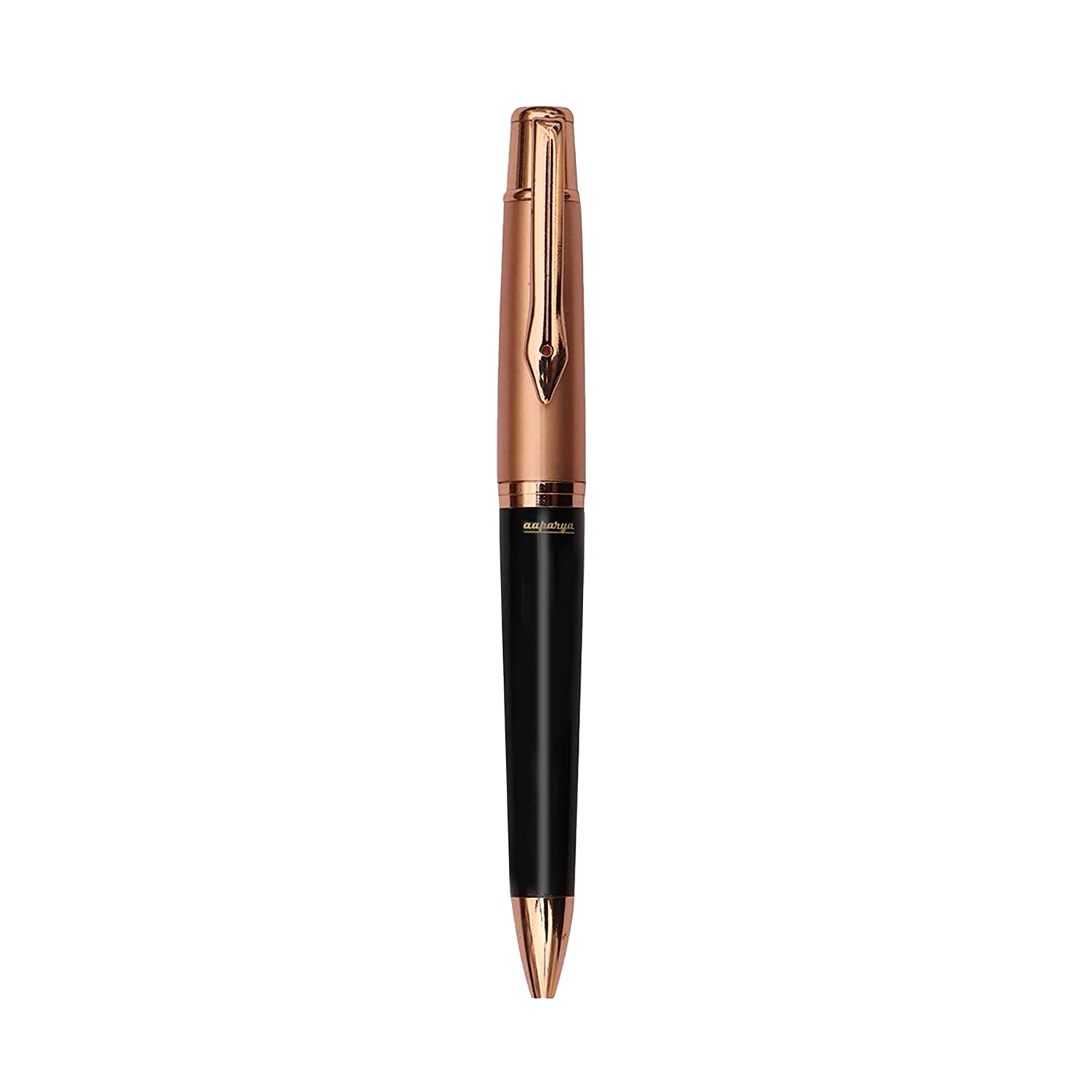 Aaparya Premium Ball Pen Rose Gold and Black, APMarvik Designer & Luxury Pen with Genuine Leather Cover for Gift