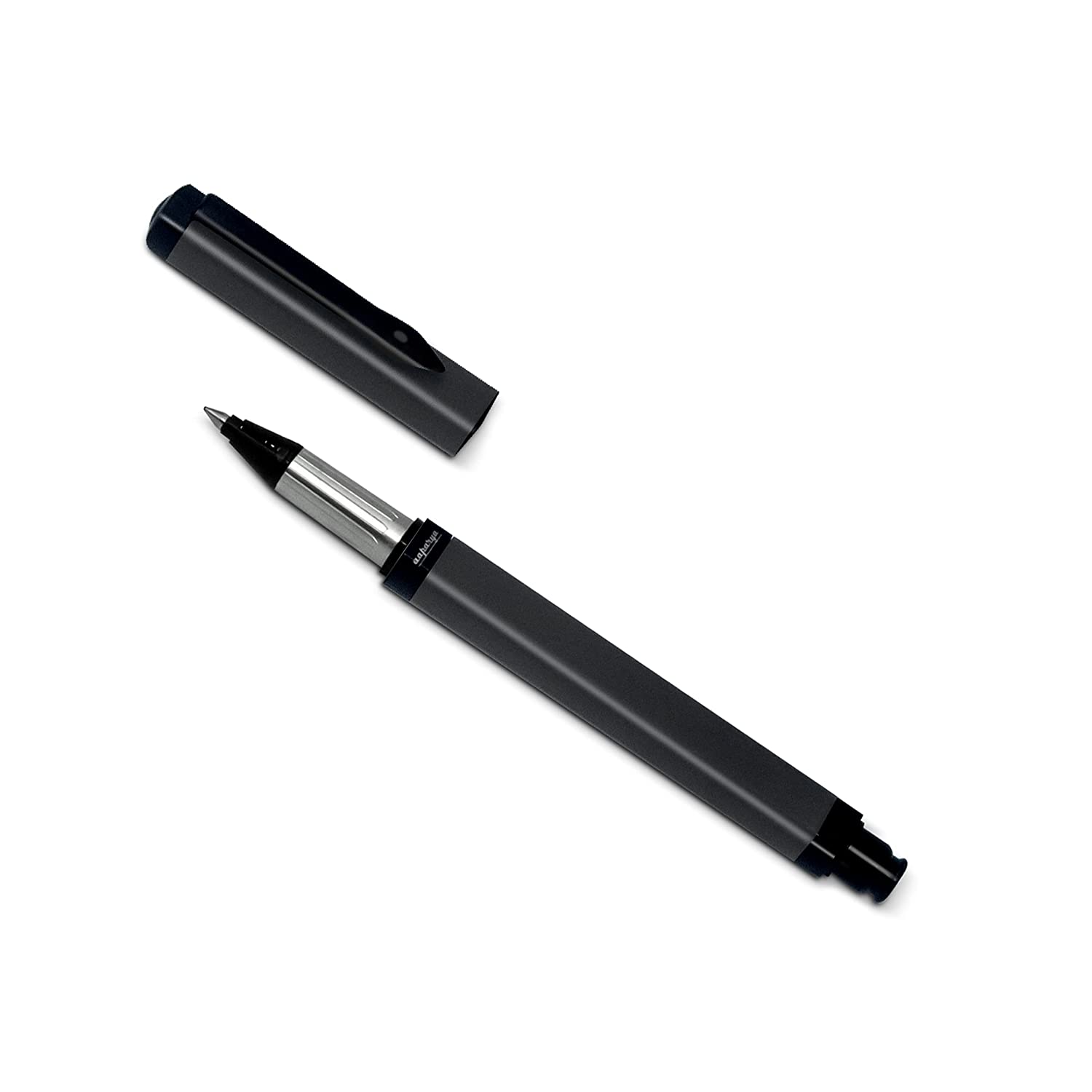 Aaparya Premium Square Roller Pen Matte Black Color, Designer & Luxury Pen with Genuine Leather Cover for Gift to loved ones